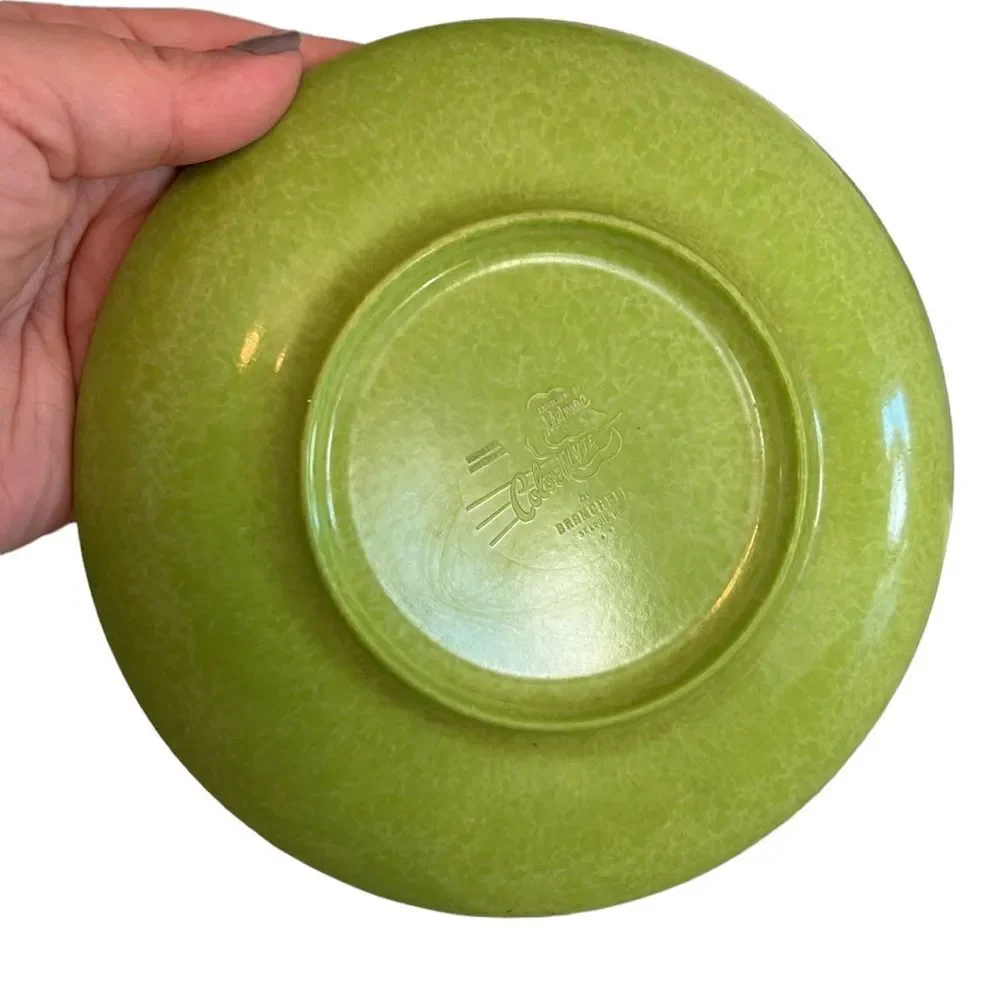 Melmac Color Flyte by Branchell Cup Saucer Bowl Small Plate Green Vintage